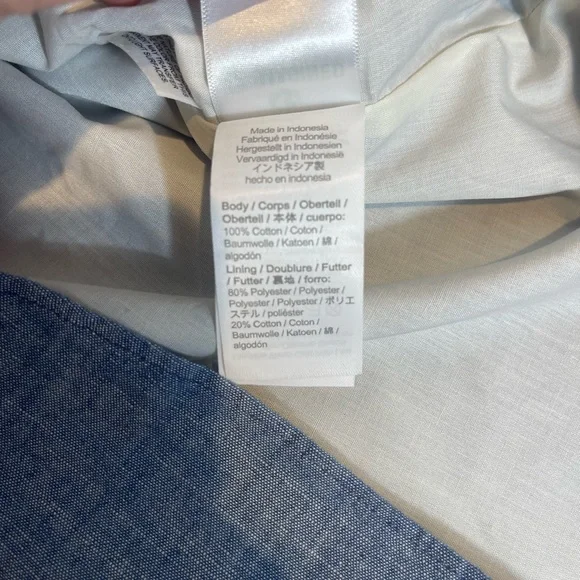 J.Crew Re-Imagined Blue Chambray Scallop Trim Cami Top 6 NWT - Picture 8 of 10